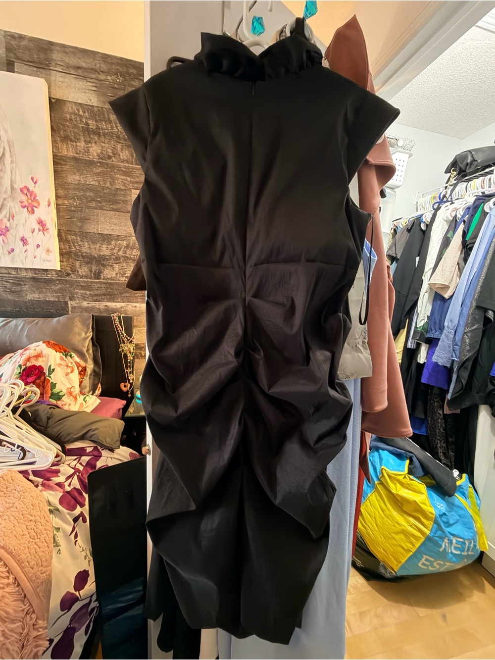 Xscape Black Women's Dress with Subtle Ruching